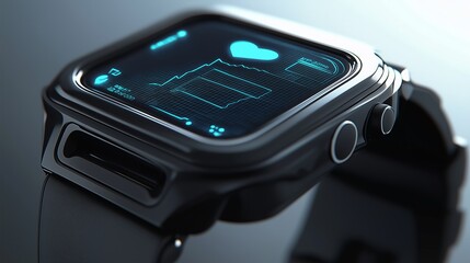 AI health monitor embedded watch irregular heartbeat vital signs alert system. AI generated