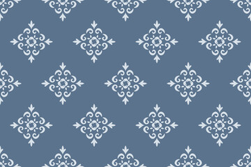 Geometric ethnic oriental ikat pattern traditional Design for background,carpet,wallpaper,clothing,wrapping,Batik,fabric,Vector illustration.embroidery style.
