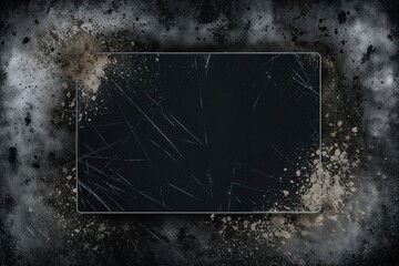 Distressed Texture of Grimy Dark Screen with Scratches and Dust Overlay