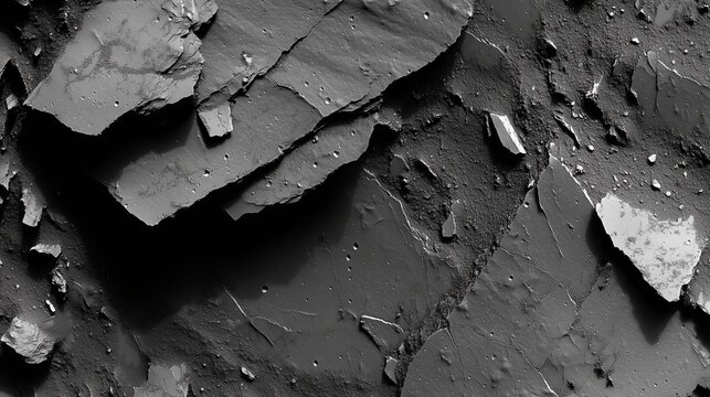 Space object uneven asteroid texture craters space environment natural wonder. AI generated