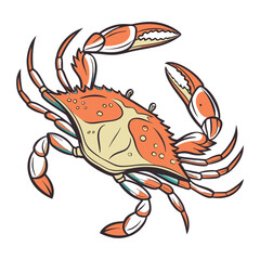 Download Crab Vector Art Illustration  . This Design Concept Isolated Premium Vector. 