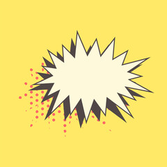 Retro style speech bubble. Comic message. Design element. Vector illustration