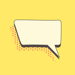 Retro style speech bubble. Comic message. Design element. Vector illustration
