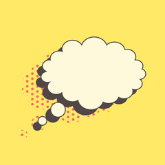 Retro style speech bubble. Comic message. Design element. Vector illustration