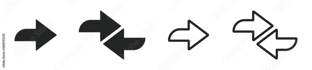 Aufkleber data transfer arrows vector concepts. transfer data arrow vector designs. data transfer arrow icon. 
