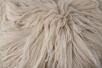 Fototapeta premium Soft Ivory Wool and Cotton Texture Backdrop Featuring Real Lamb Fleece Design