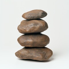Stacked river rocks in balanced zen-like arrangement