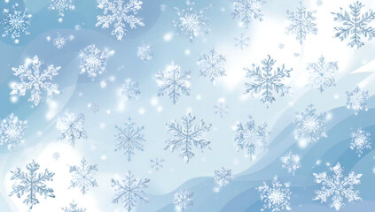 light blue background with snowflakes, Christmas wallpaper