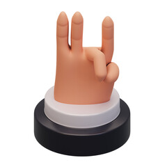 Hand Gesture Numb 8 3D Illustration