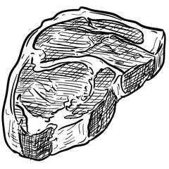ribeye steak meat handdrawn illustration