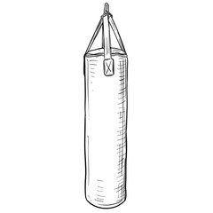 punching bag handdrawn illustration