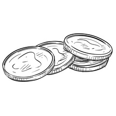 coin handdrawn illustration