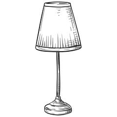 desk lamp handdrawn illustration