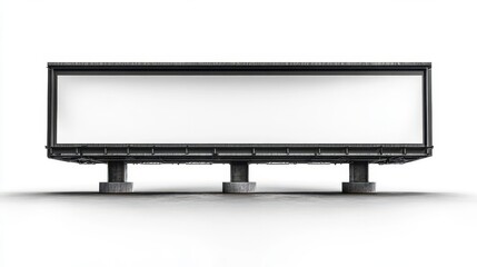 realistic depiction of an empty billboard isolated on a white background, designed to serve as a template for outdoor advertising or media promotions, emphasizing simplicity and versatility