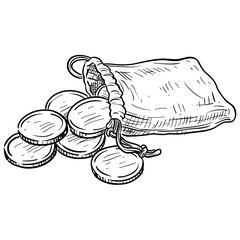 Money Coin Handdrawn Illustration