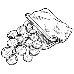 Money Coin Handdrawn Illustration