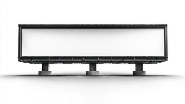 realistic depiction of an empty billboard isolated on a white background, designed to serve as a template for outdoor advertising or media promotions, emphasizing simplicity and versatility
