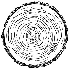 Handdrawn Wood Slice Illustration
