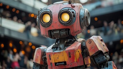 Fototapeta premium A whimsical robotic circus extravaganza captures the imagination with entertaining mechanical performances.