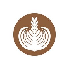 latte art illustration logo vector