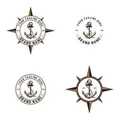 anchor logo set. anchor icon for marine company design © rina
