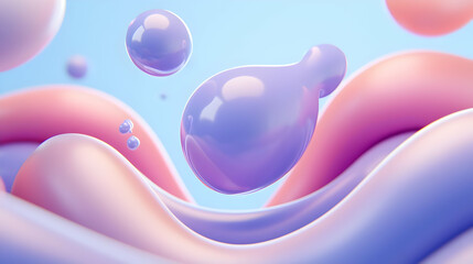 Abstract 3D Background with Purple and Pink Fluid Shapes