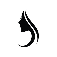 beauty woman logo silhouette vector