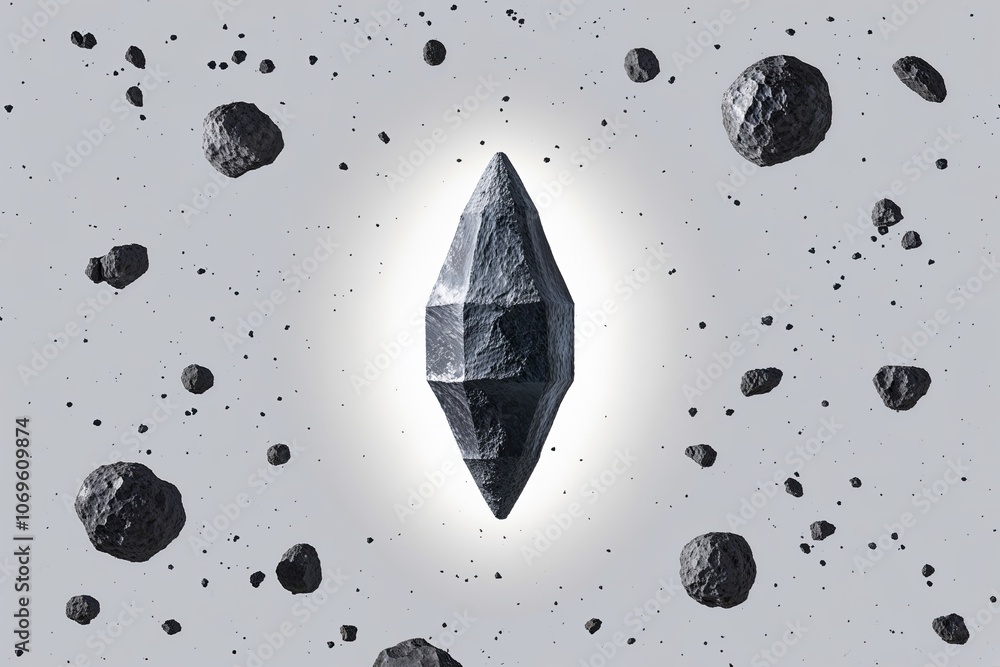 Poster isolated meteor on white background featuring comet and meteorite elements for stunning visuals