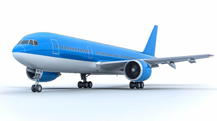 Naklejka premium Blue Airplane 3D Illustration