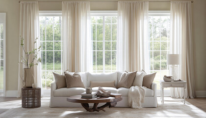 Fototapeta premium Minimalist and unique interior design in the house