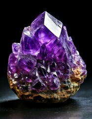 Fototapeta premium amethyst on a black background