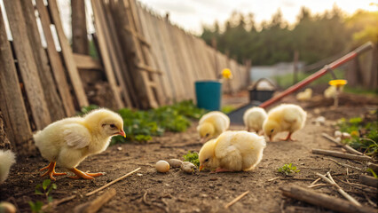 baby chicken on the farm