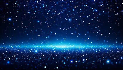 Fototapeta premium Abstract blue bokeh background with glowing particles and light effects