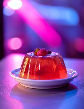 Gelatina con frutas neon