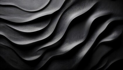 Fototapeta premium A textured, monochromatic surface displaying smooth, flowing waves and intricate lines, creating a sense of depth and movement.