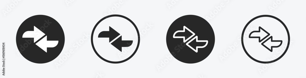 Poster data transfer arrows vector illustrations. transfer data arrow vector designs. data transfer arrow i