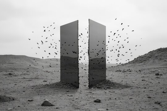 Dual existence: An artistic depiction of a parallel universe, blending abstract elements and surreal visuals, highlighting the enigmatic nature of alternate dimensions.