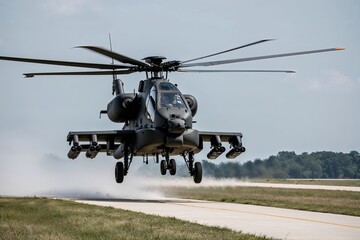 Isolated Combat Helicopter Rotor Wake on Clear Background