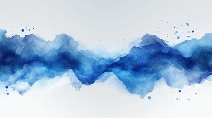 Obraz premium Blue watercolor background in a vector illustration, perfect for creative designs or presentations.