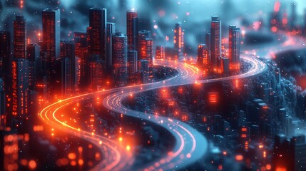 Fototapeta premium vision for new year 2025, featuring a roadmap with milestones and goals, embodying strategy, growth, and future challenges through a creative business concept illustration