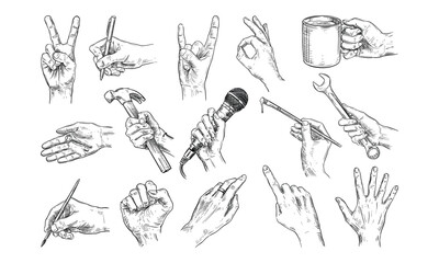 Handdrawn Hand Gesture Collection