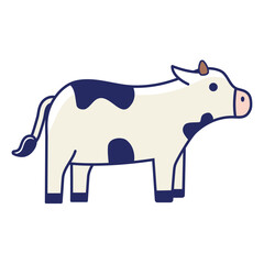 cow cartoon animal icon