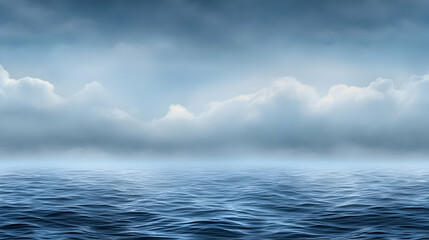 Fototapeta premium Cloudy Ocean Landscape, sea, clouds, sky, blue, water