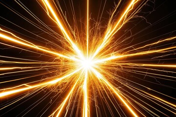 Golden Electric Sparks and Radiant Light Energy Effect