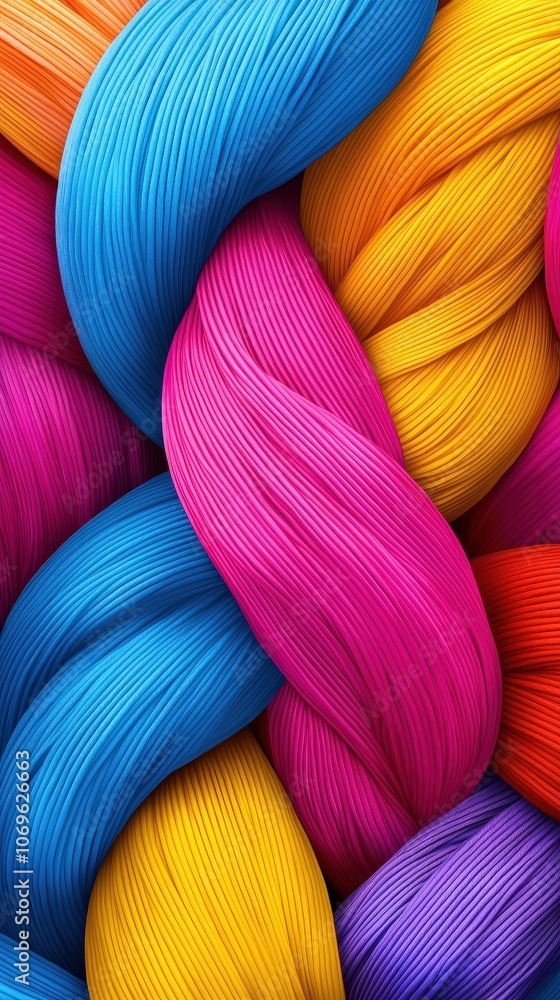 Poster abstract colorful rope texture background unity teamwork intertwined threads