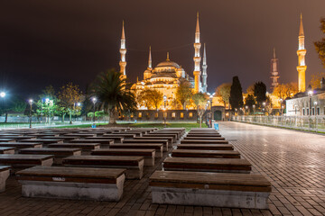 Obraz premium Blue Mosque in Istanbul at night