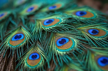 Fototapeta premium peacock feather close up
