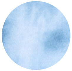 Blue Watercolor hand painted circles texture. Watercolour circle elements for design.