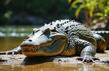 Obraz premium alligator in the swamp