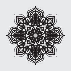 PrintEasy Mandala Black and White Circle Outline - Mandala Coloring Pages for Adults and Kids - Simple Mandalas Artwork Vector
